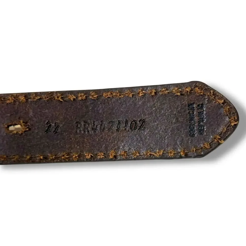 Red River Outfitters Western Belt Kids Brown Tooled Leather Cowboy Cowgirl Sz 22